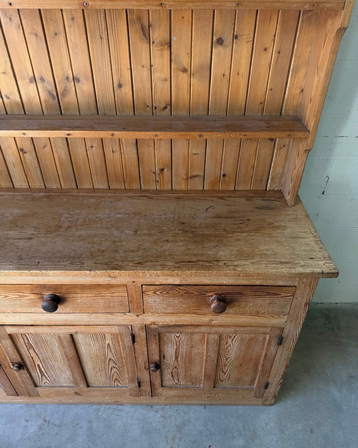 Antique pine kitchen dresser or hutch, sourced in England - House on Horizon