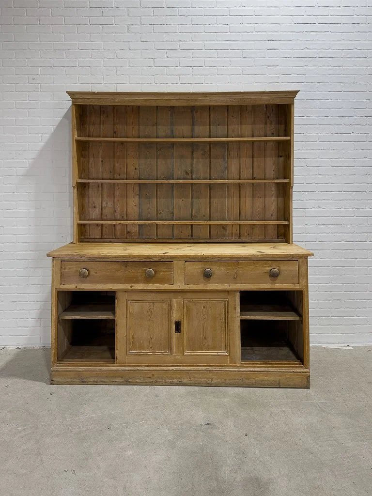 Antique pine kitchen dresser with sliding doors - House on Horizon