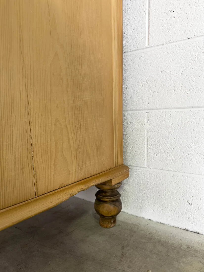 Antique pine linen press with hanging rail - House on Horizon