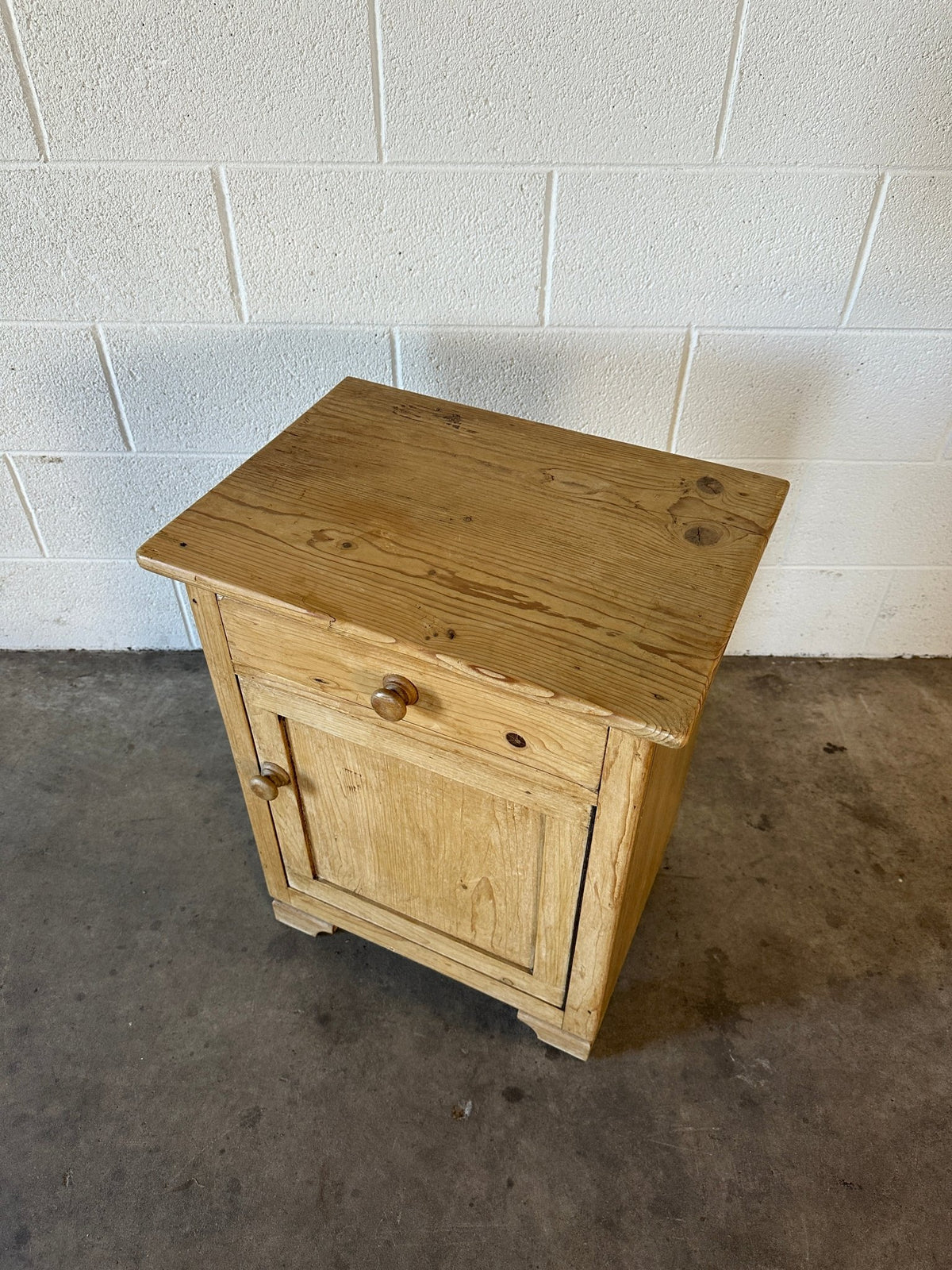 Antique pine side table or nightstand - House on Horizon
