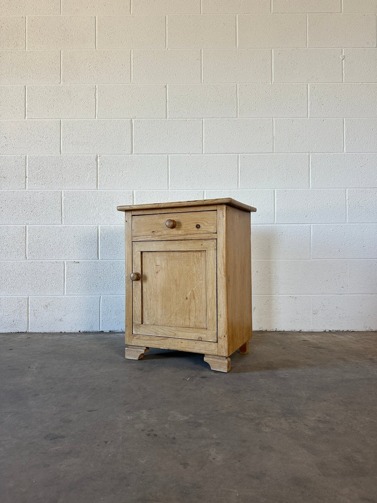 Antique pine side table or nightstand - House on Horizon