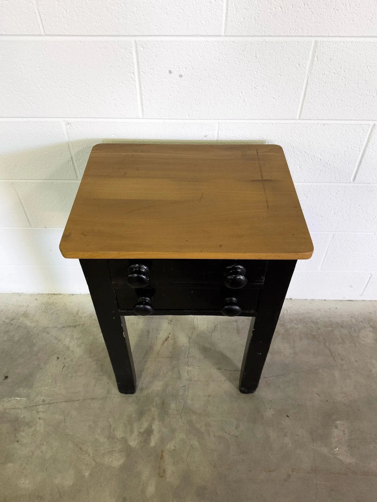 Antique pine side table with two drawers - House on Horizon