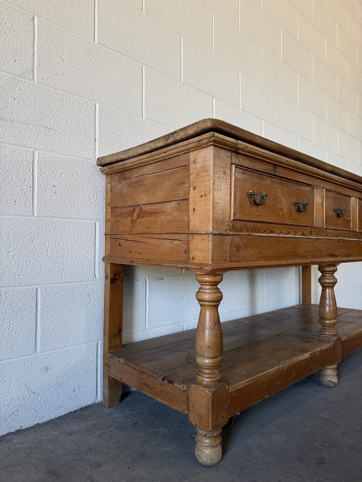 Antique pine sideboard with drop handles - House on Horizon