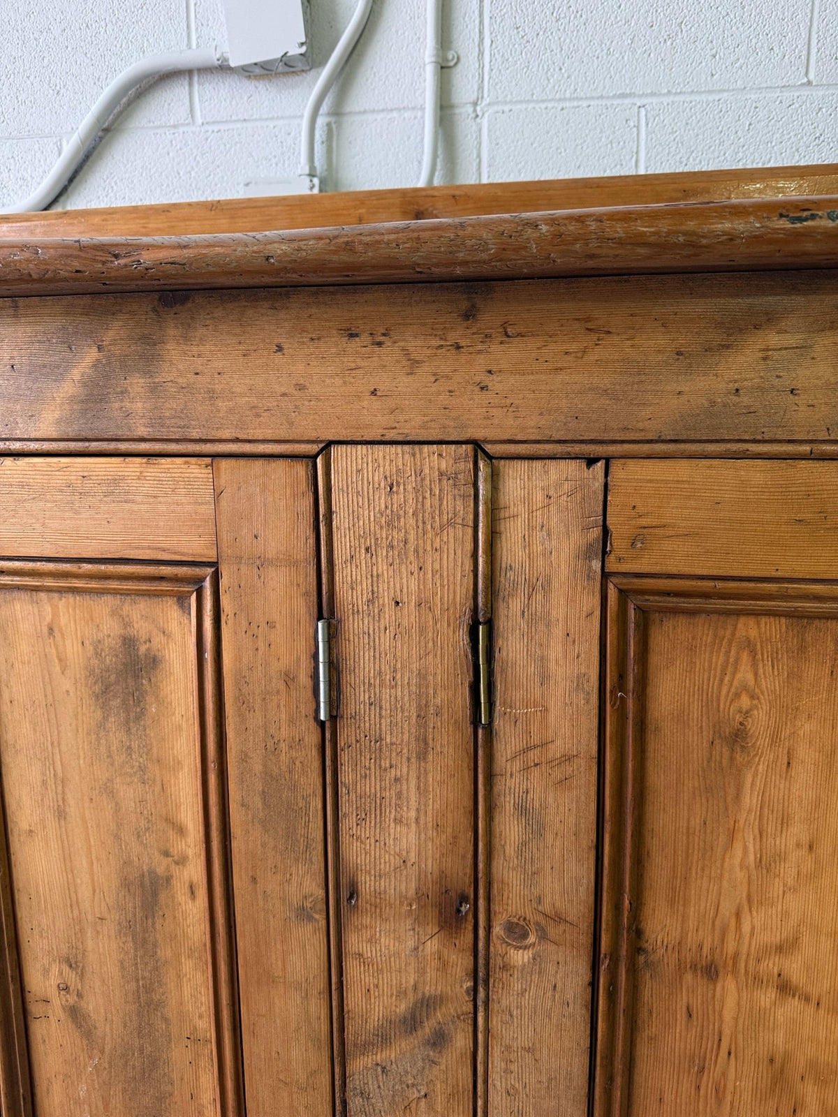 Antique pine sideboard with gallery back - House on Horizon