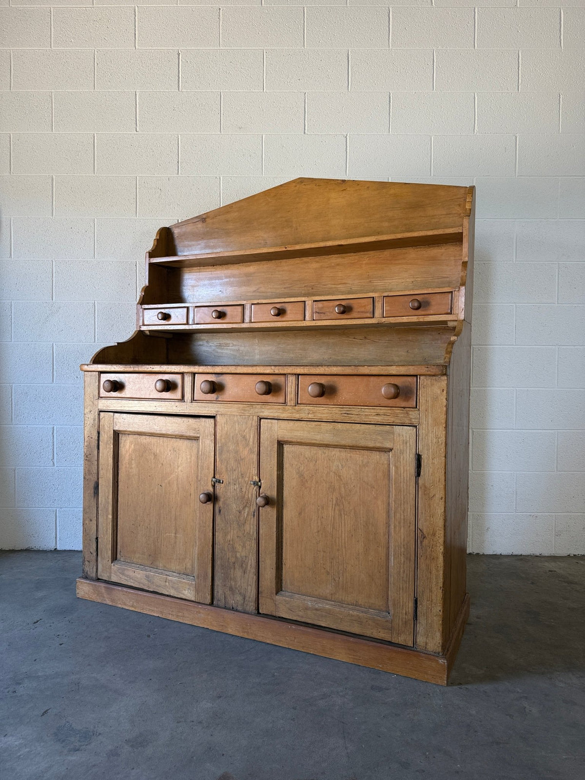 Antique Pine Sideboard with top rack - House on Horizon