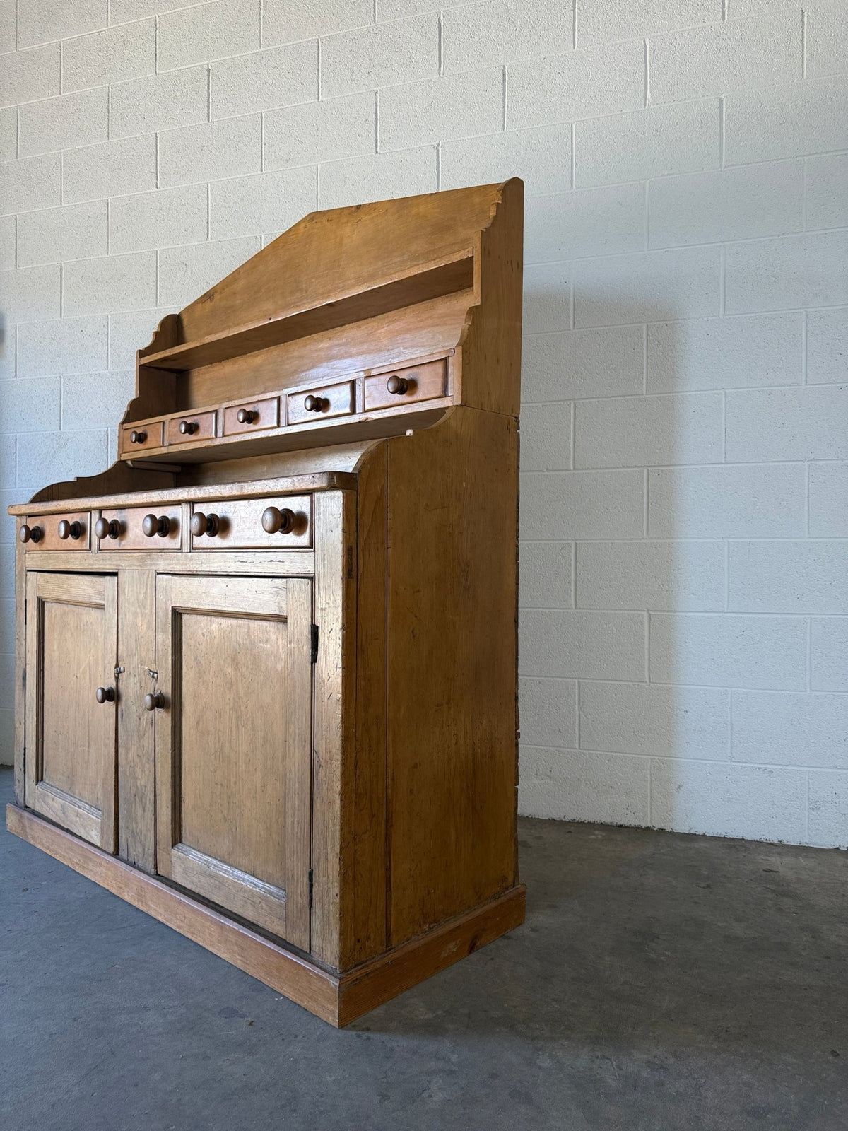 Antique Pine Sideboard with top rack - House on Horizon