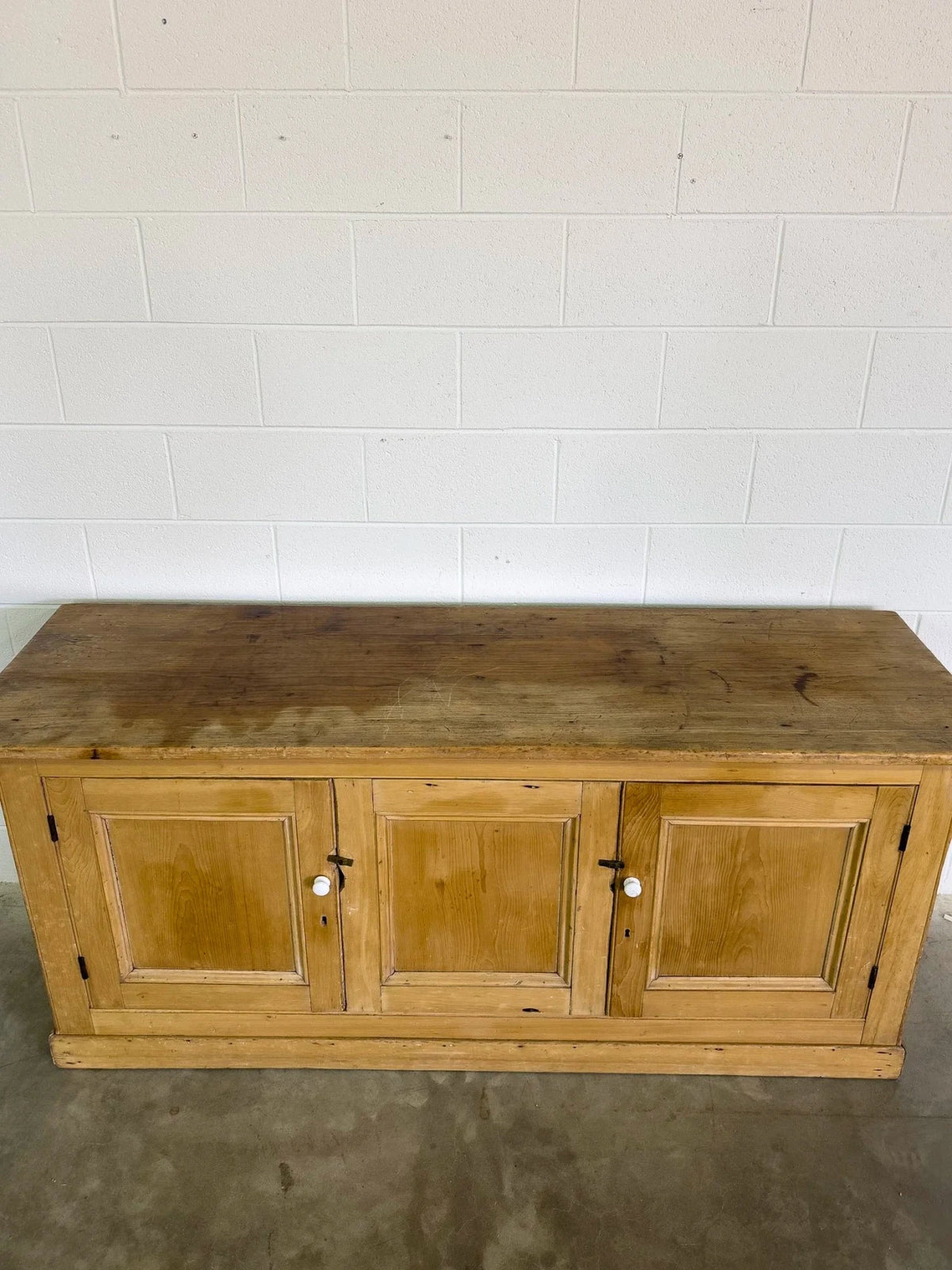 Antique Pine Sideboard with Two Doors - House on Horizon