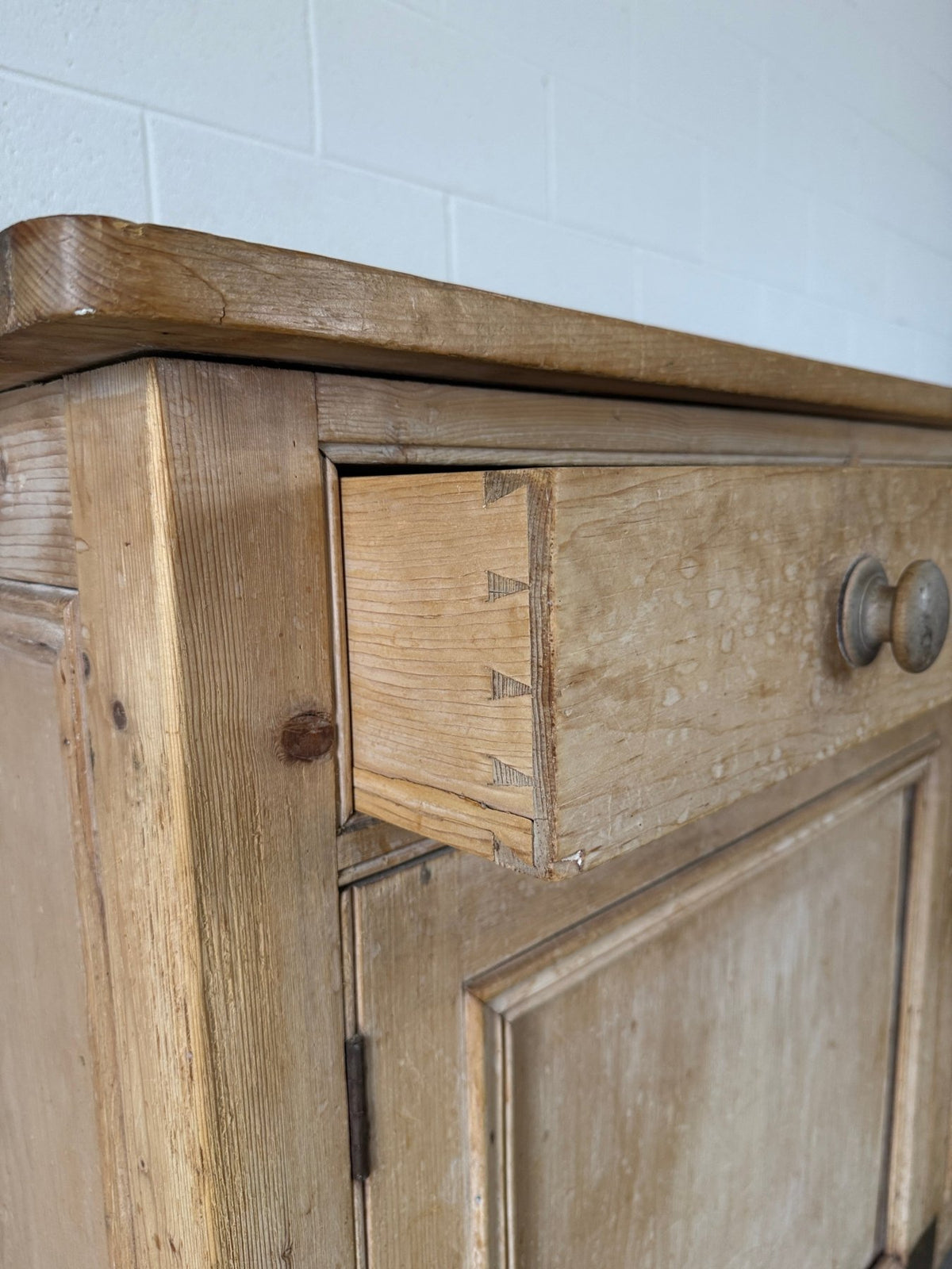 Antique pine sideboard with working key - House on Horizon