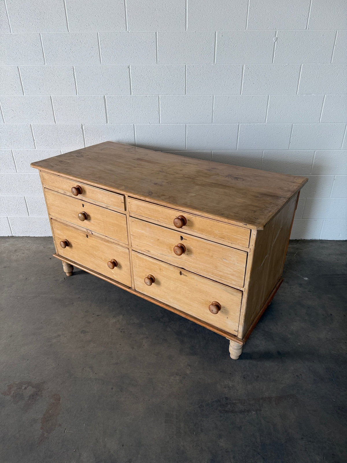 Antique pine six drawer sideboard - House on Horizon