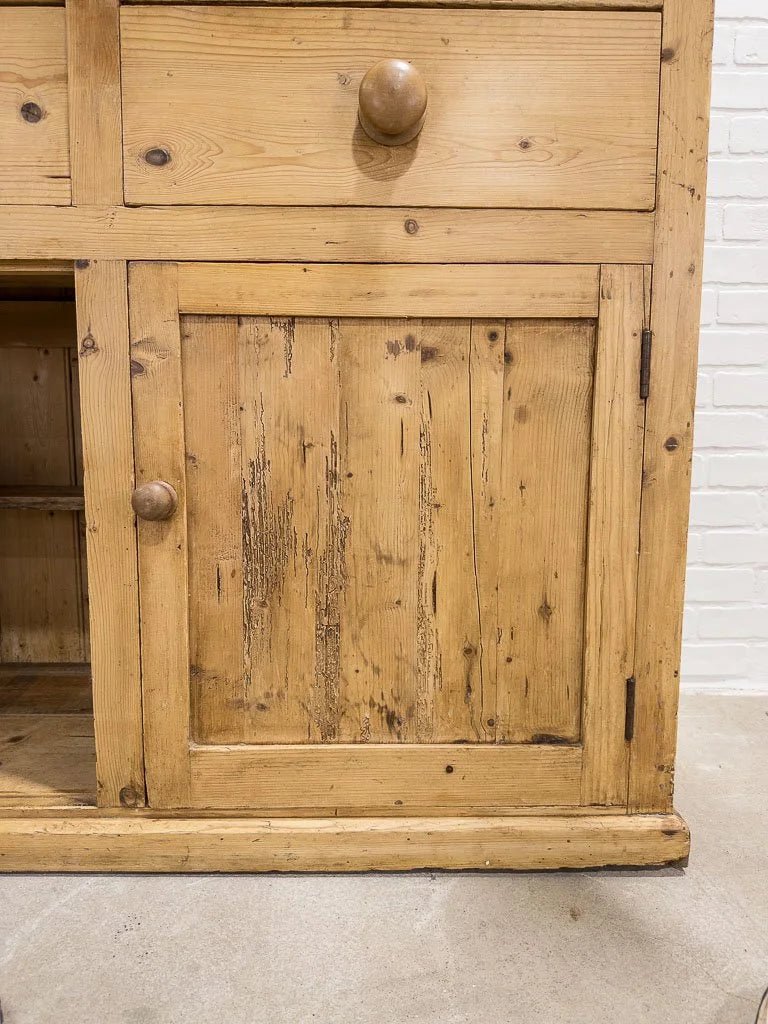 Antique pine stepback cupboard - House on Horizon
