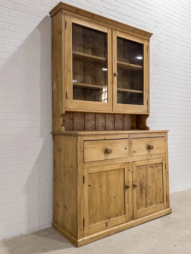 Antique pine stepback cupboard - House on Horizon