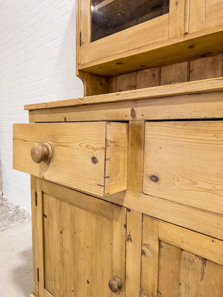 Antique pine stepback cupboard - House on Horizon
