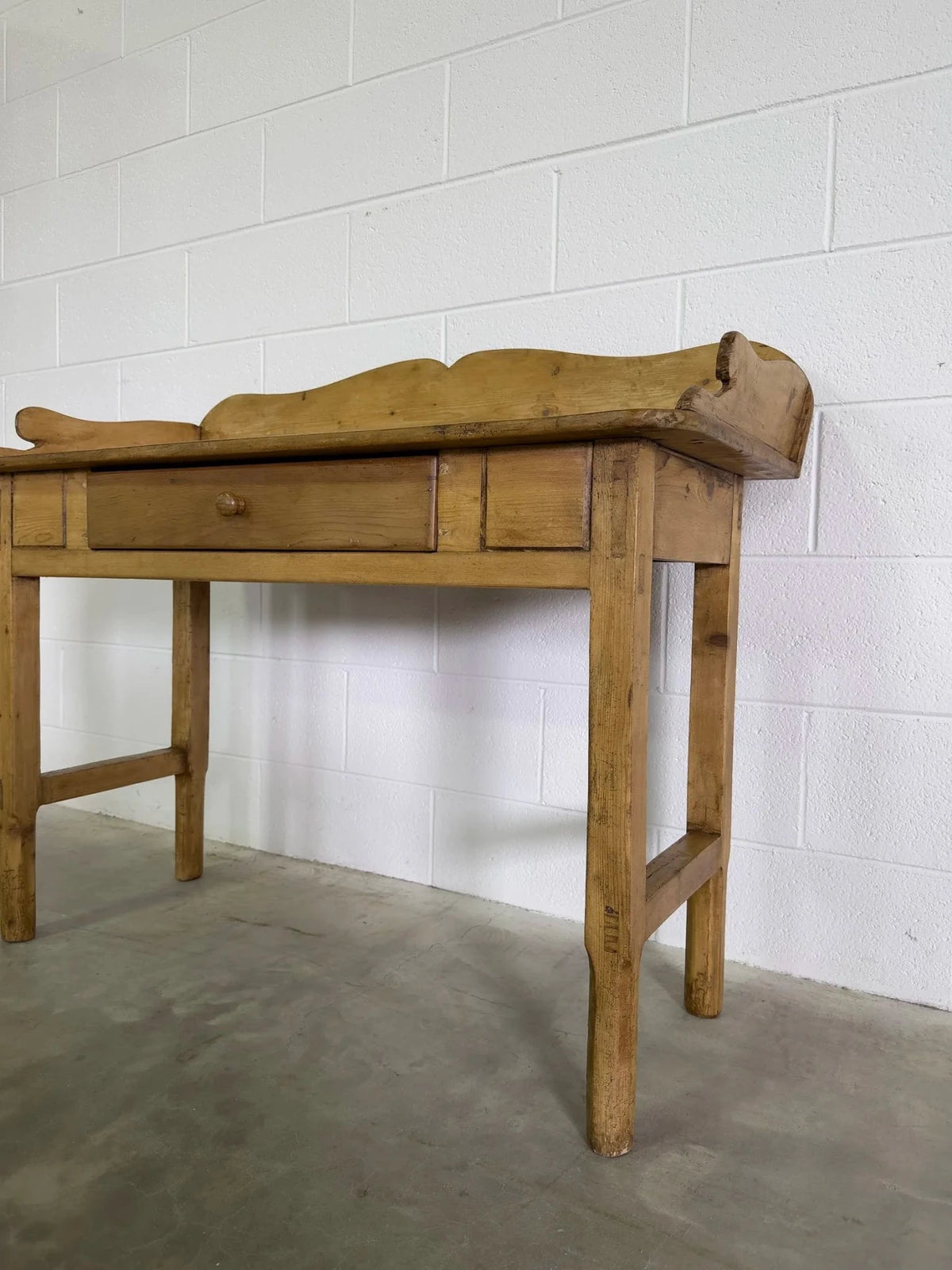 Antique Pine Table with Gallery Back - House on Horizon