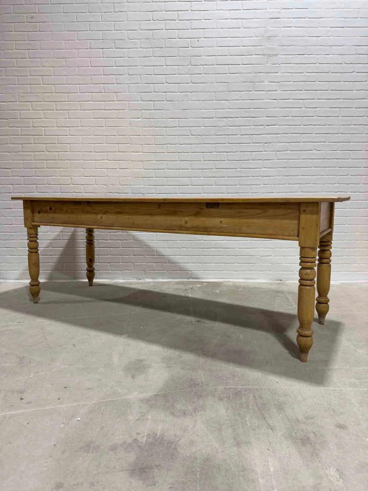Antique pine table with turned legs - House on Horizon