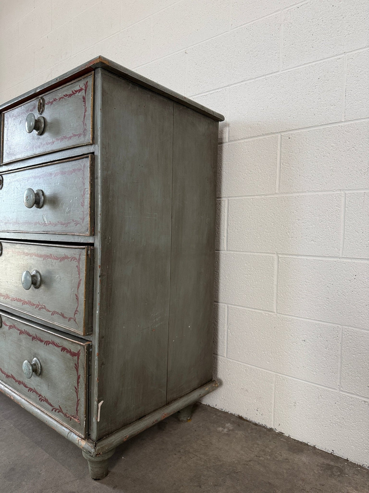 Blue Painted Georgian Pine Drawers - House on Horizon