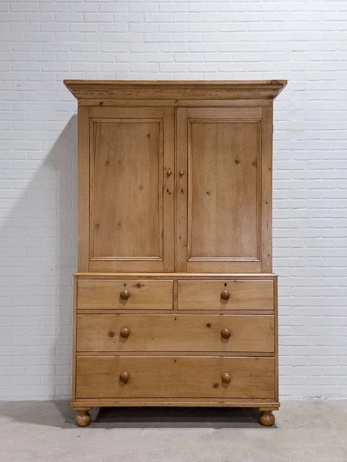 Classic antique English linen press - House on Horizon