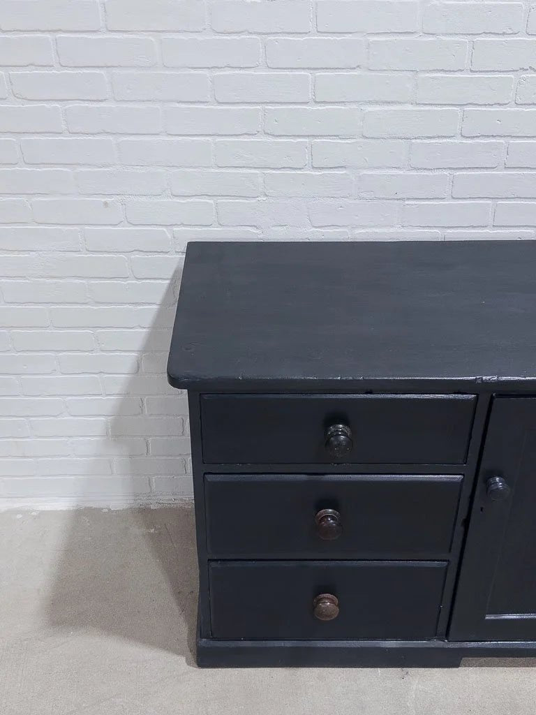 Classic English sideboard painted black - House on Horizon