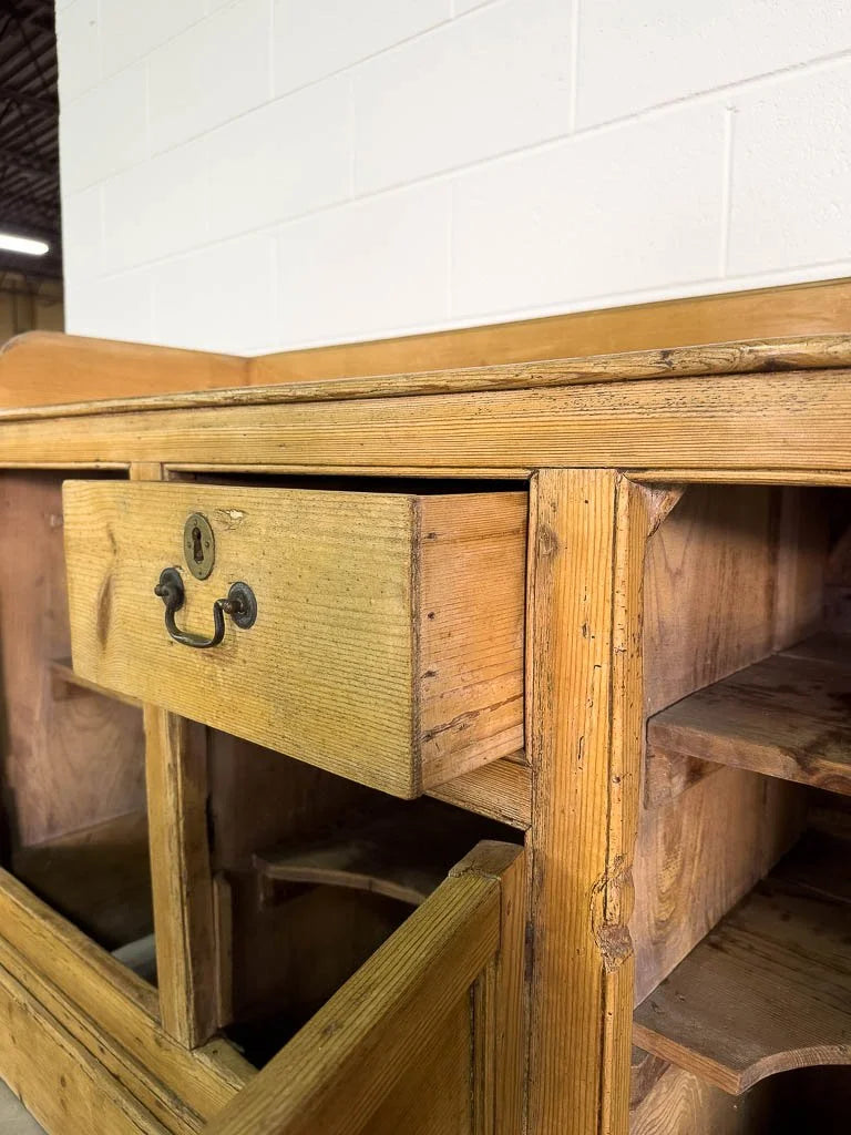 English pine sideboard with gallery back