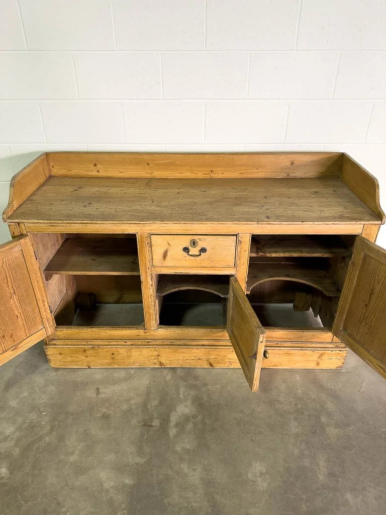 English pine sideboard with gallery back