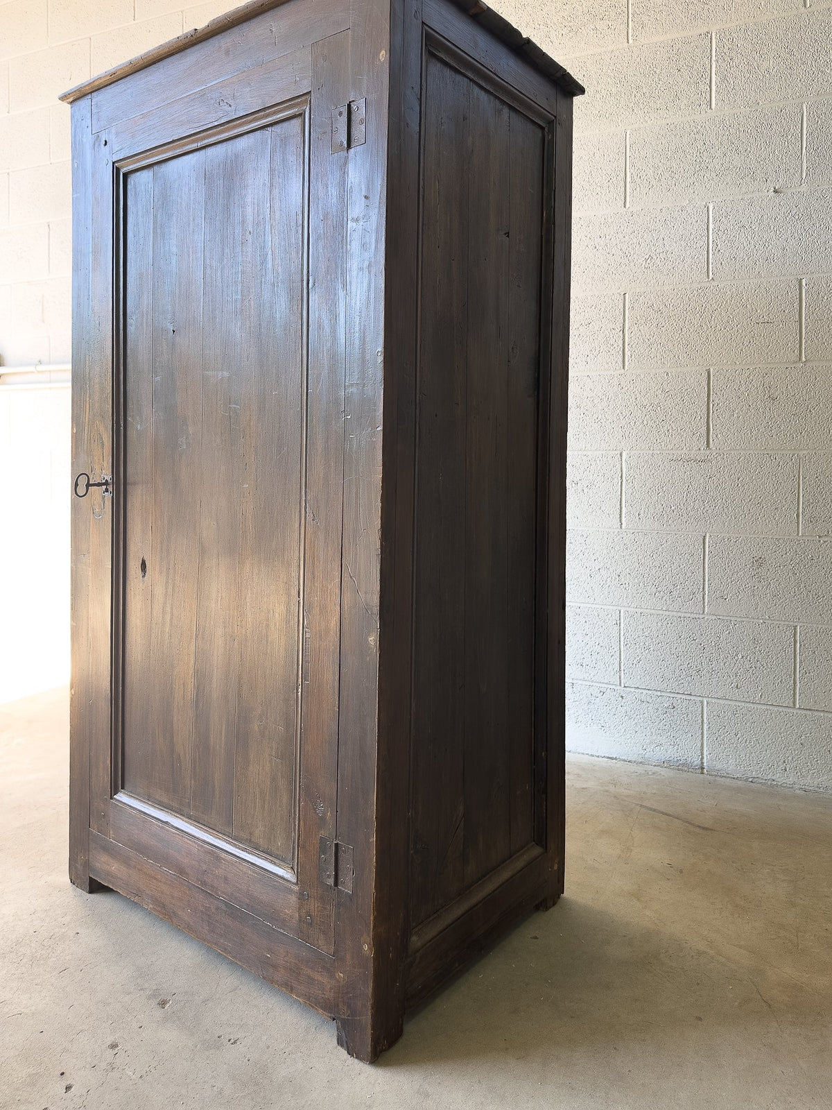 Dark stained antique pine cupboard - House on Horizon