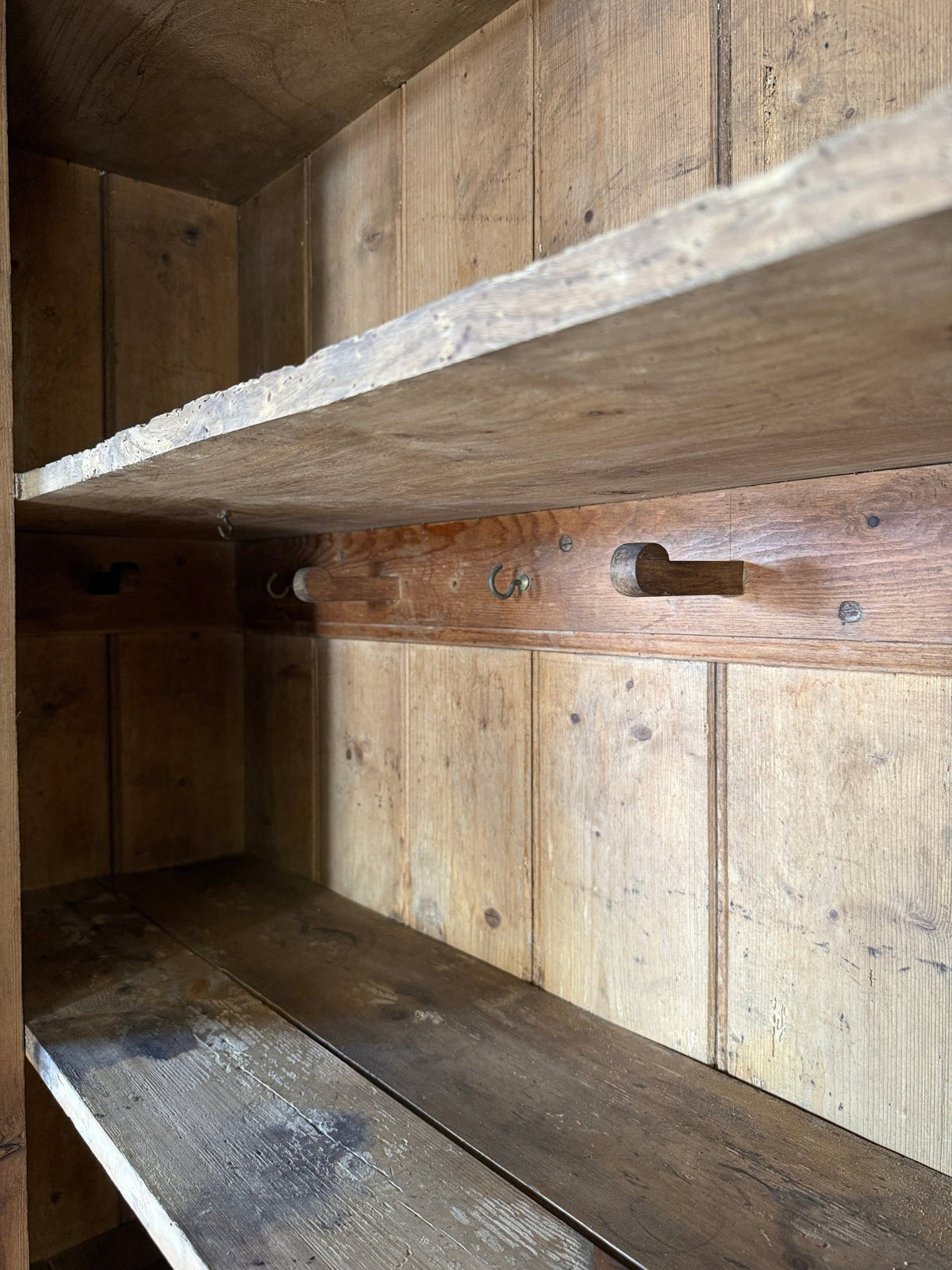 Dark stained antique pine larder cupboard - House on Horizon