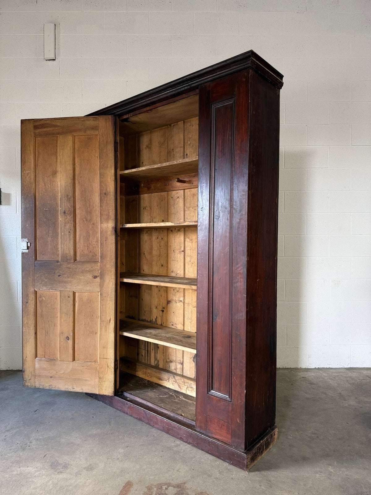 Dark stained antique pine larder cupboard - House on Horizon