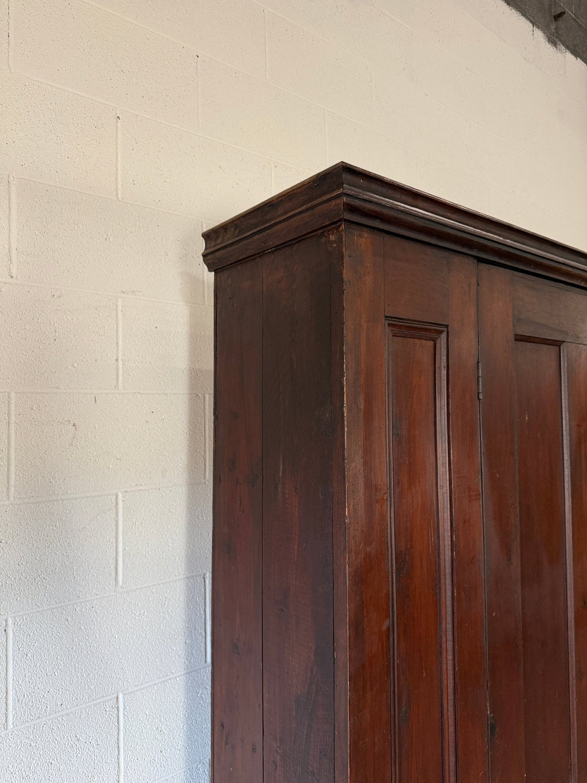 Dark stained antique pine larder cupboard - House on Horizon