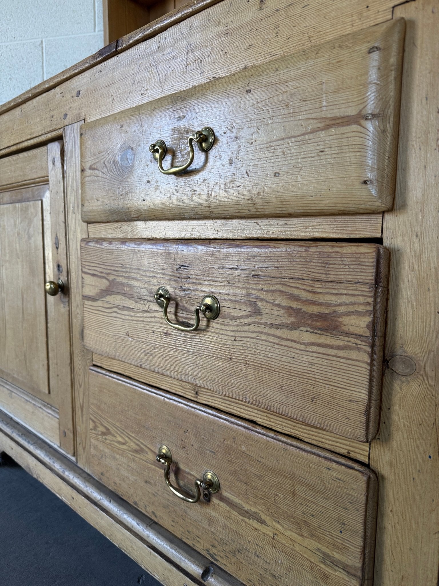 Early 19th‑Century and later English pine kitchen dresser