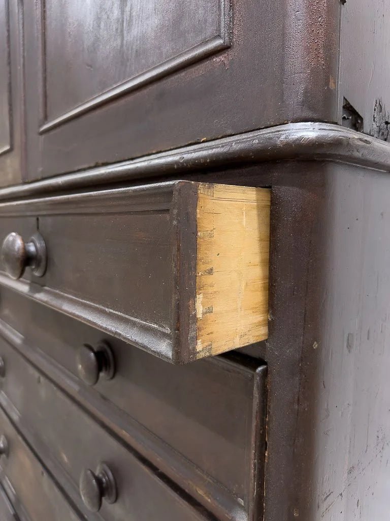 English antique linen press with a scumble finish - House on Horizon
