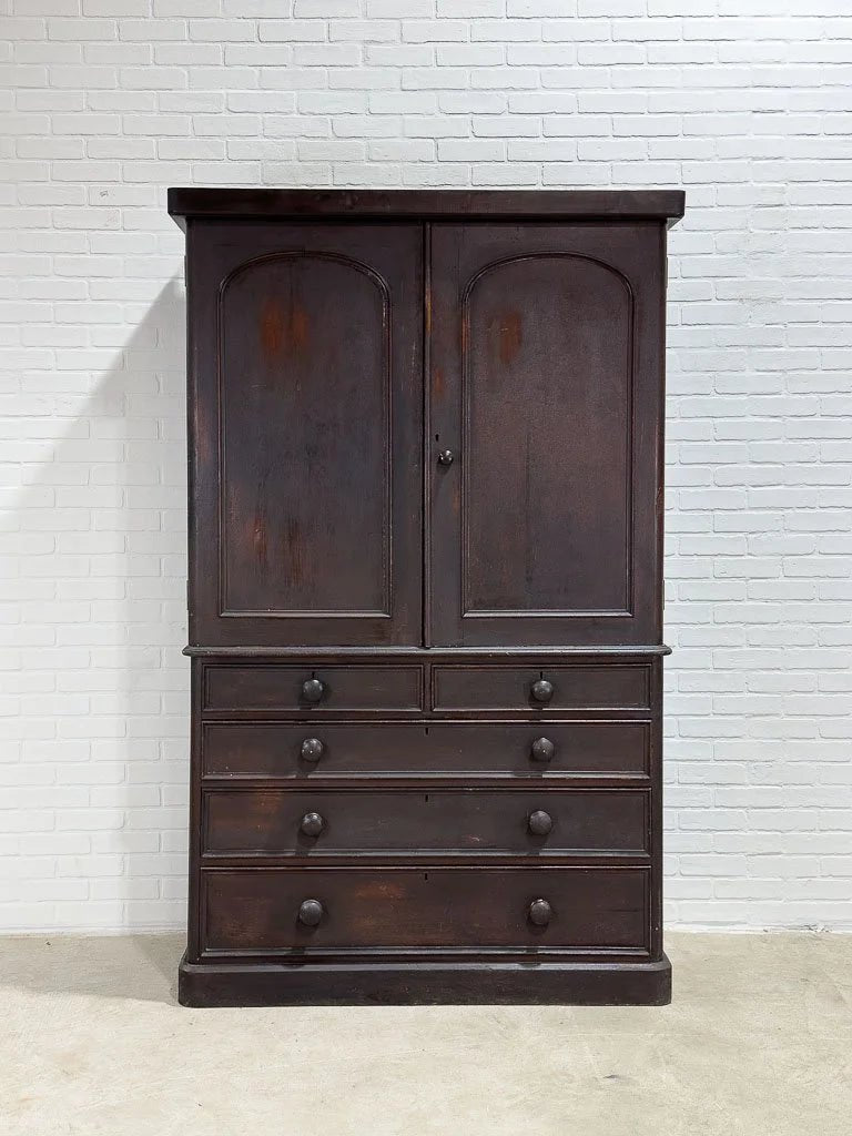 English antique linen press with a scumble finish - House on Horizon