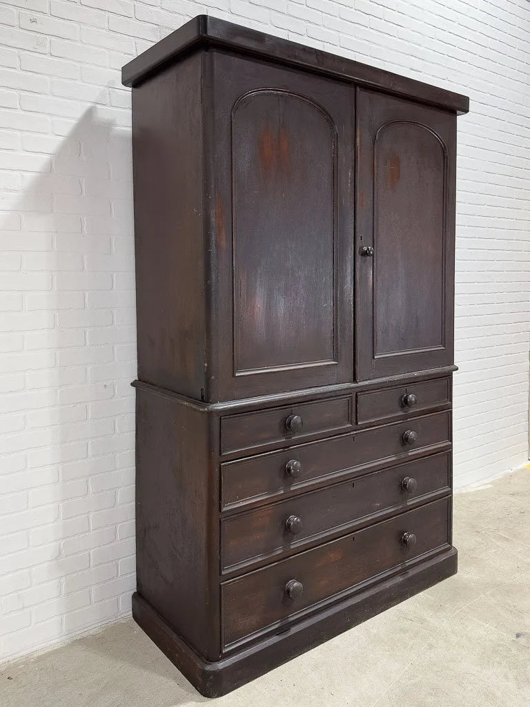 English antique linen press with a scumble finish - House on Horizon