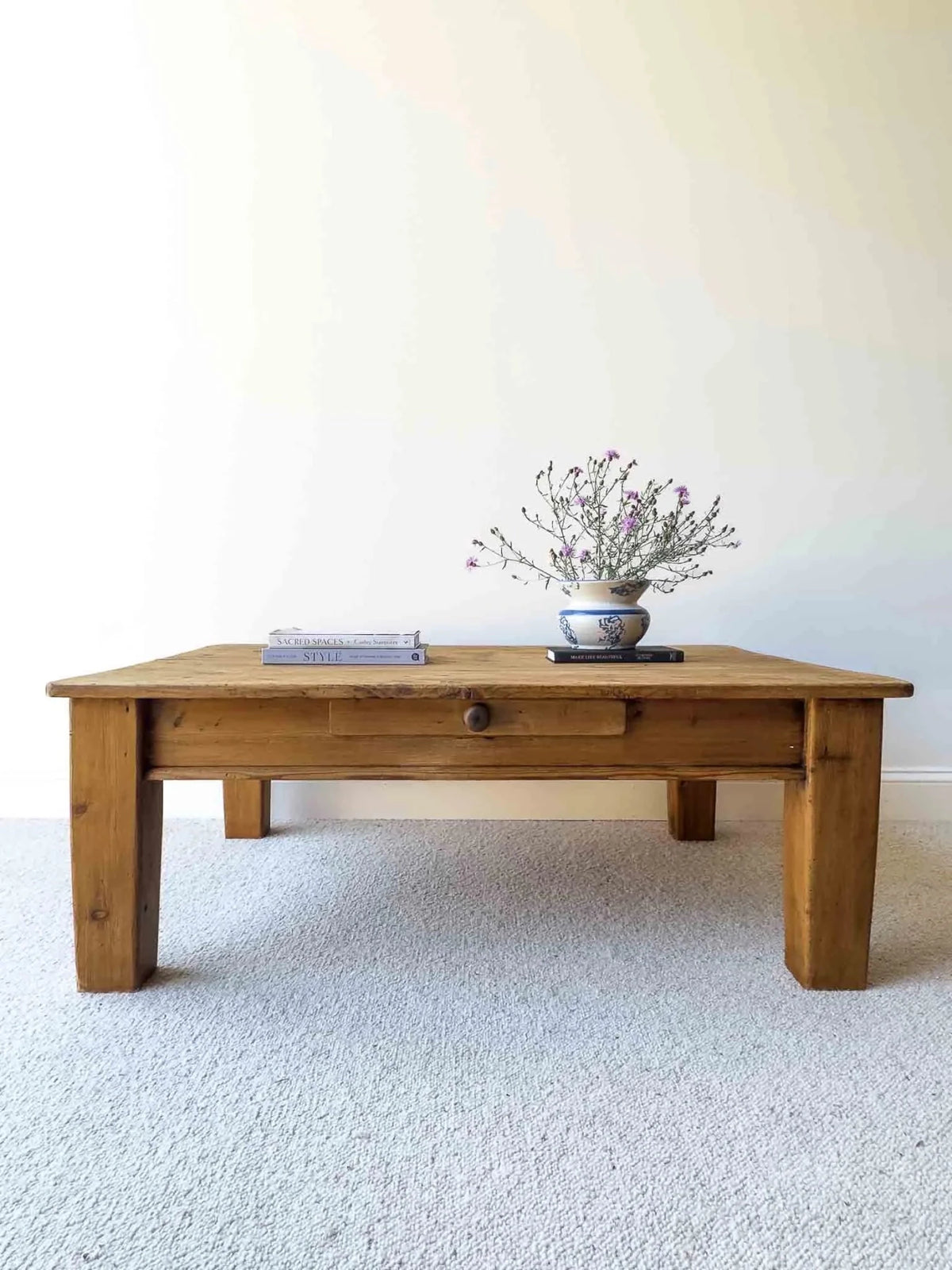 English antique pine coffee table - House on Horizon