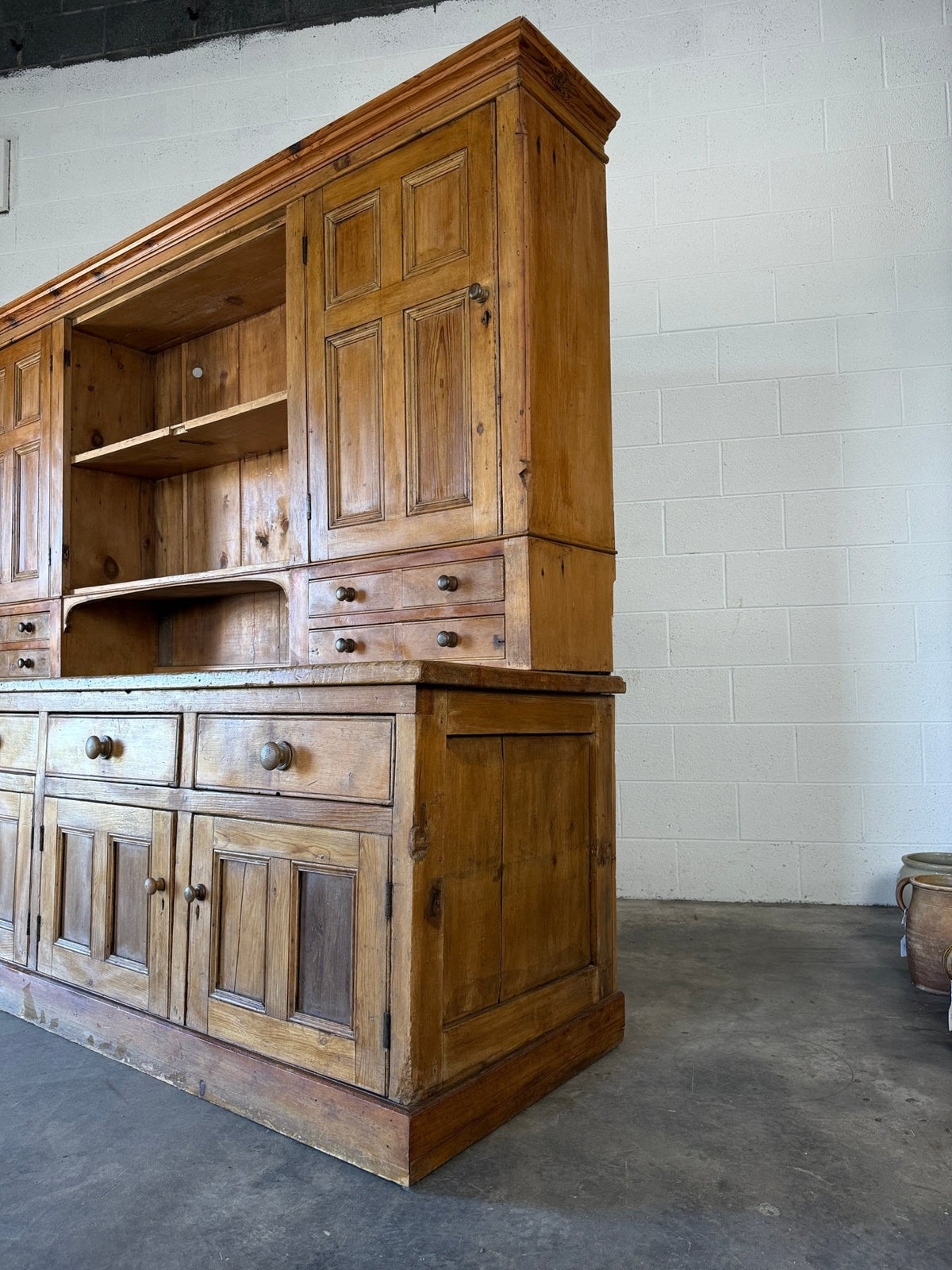 English country antique pine kitchen dresser - House on Horizon