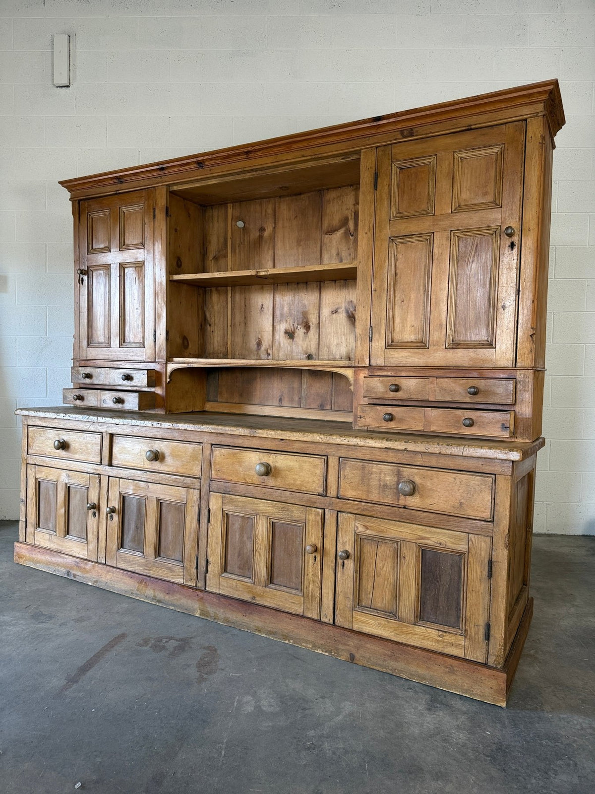 English country antique pine kitchen dresser - House on Horizon
