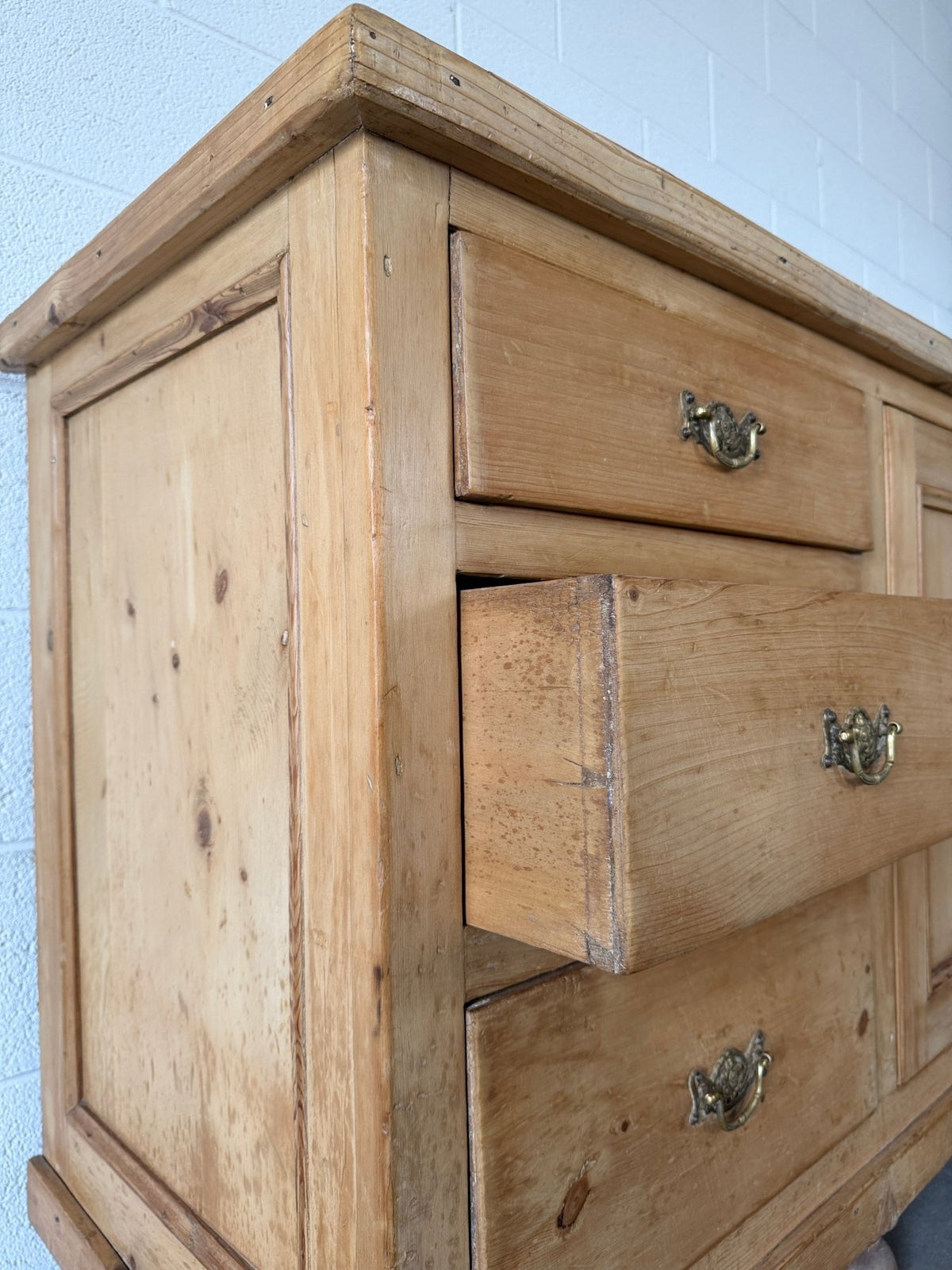 English pine sideboard with decorative pulls - House on Horizon