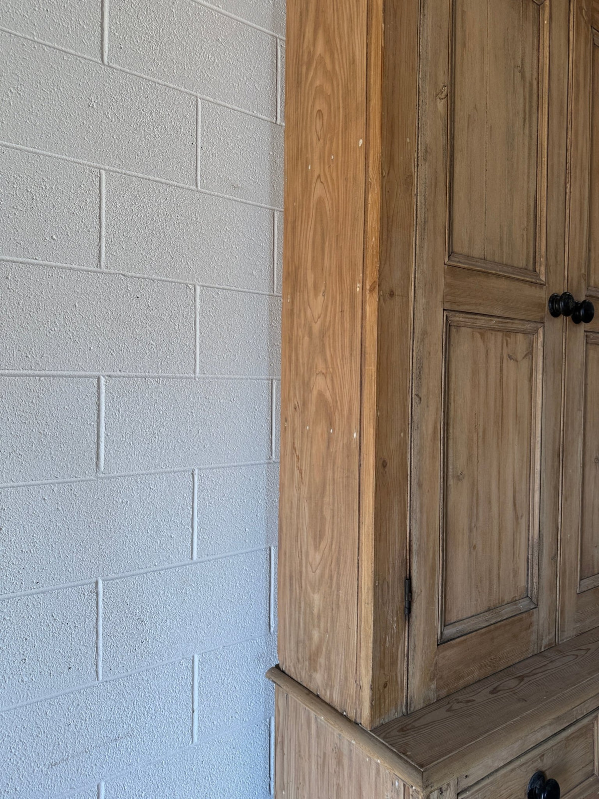 Exceptionally Tall English Pine Housekeeper’s Cupboard - House on Horizon