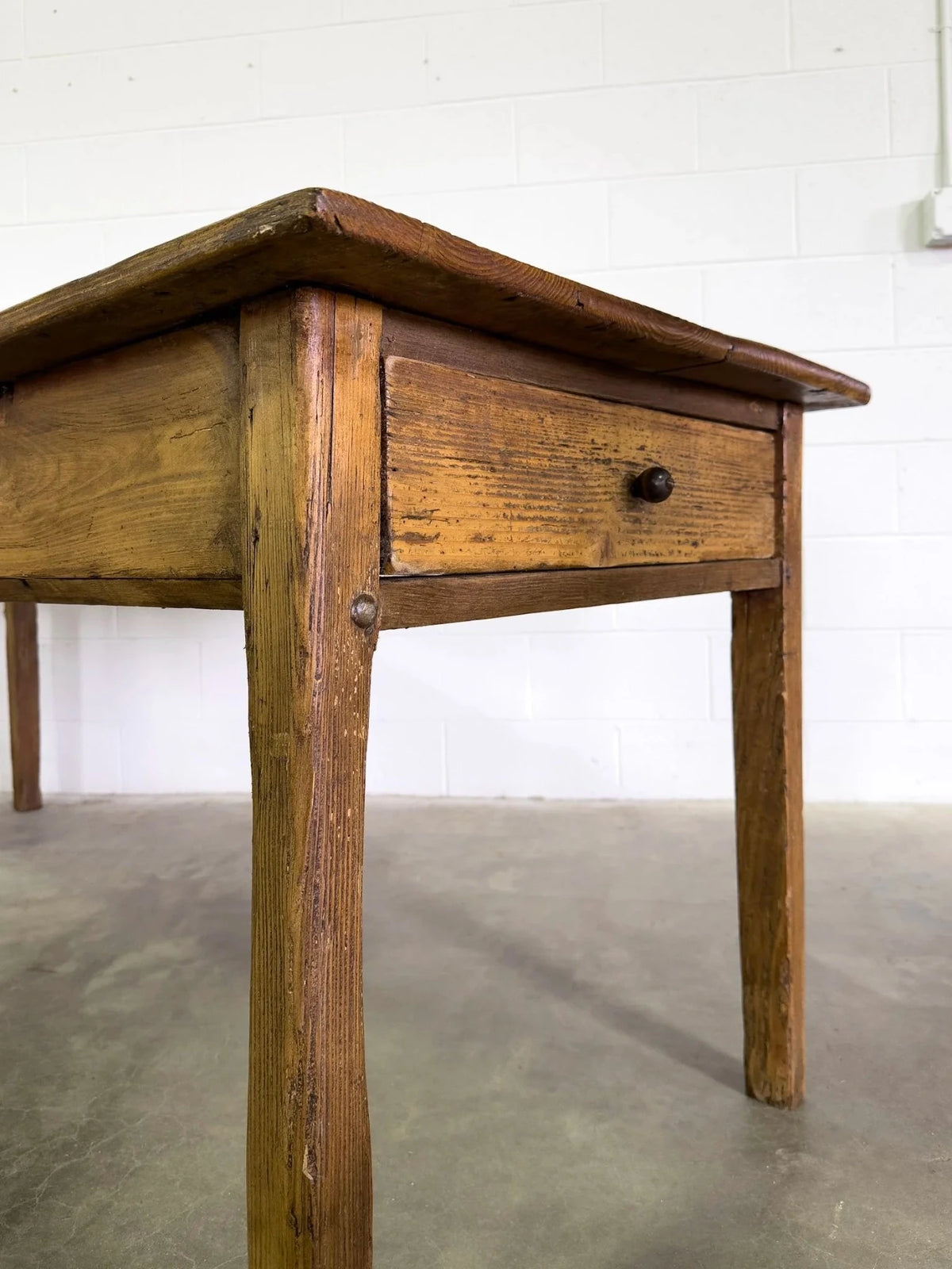 French Antique Farmhouse Table with Drawer - House on Horizon