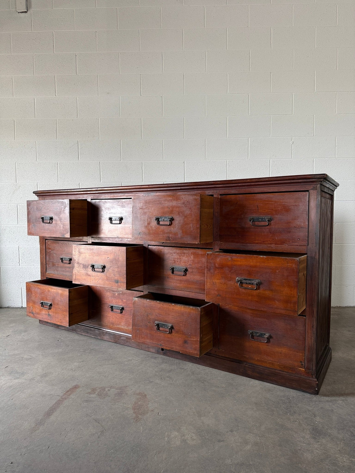 French or Dutch fir Haberdashery Drawers (early 1900's) - House on Horizon
