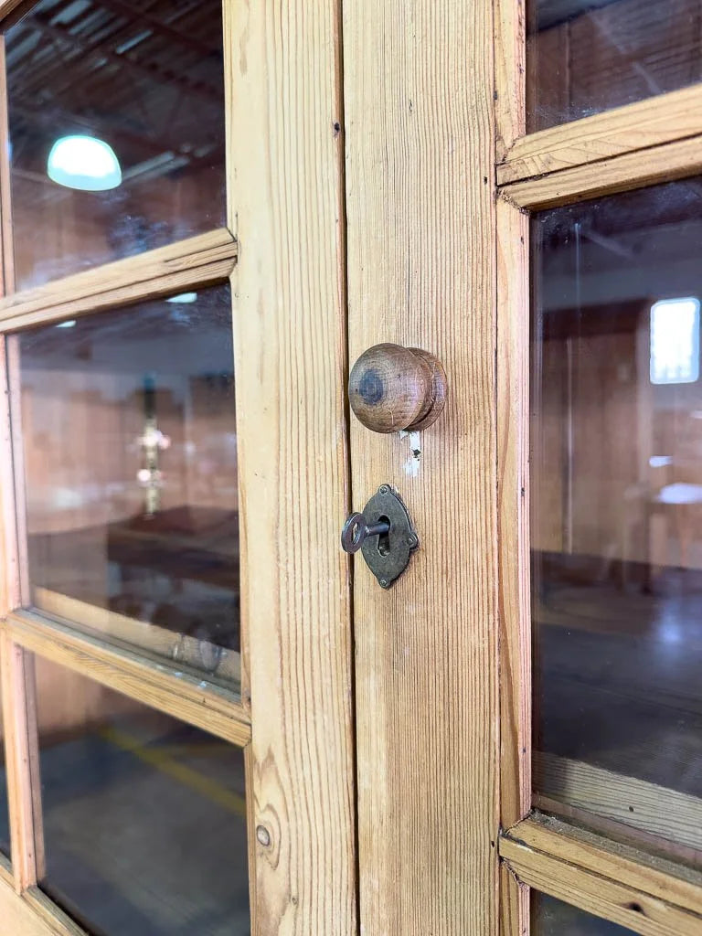 Antique glass display cupboard or bookshelf