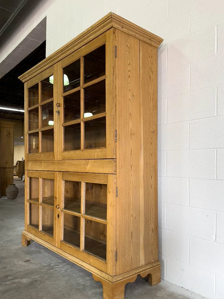Antique glass display cupboard or bookshelf