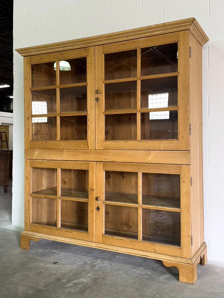 Antique glass display cupboard or bookshelf