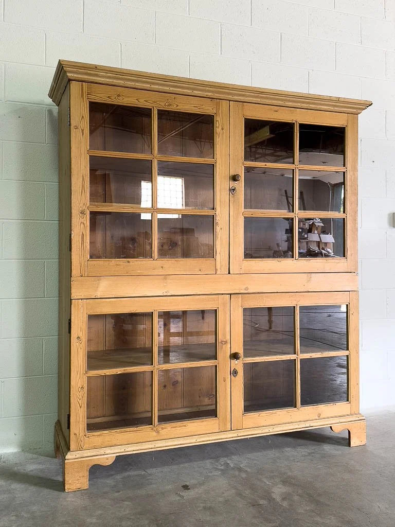 Antique glass display cupboard or bookshelf