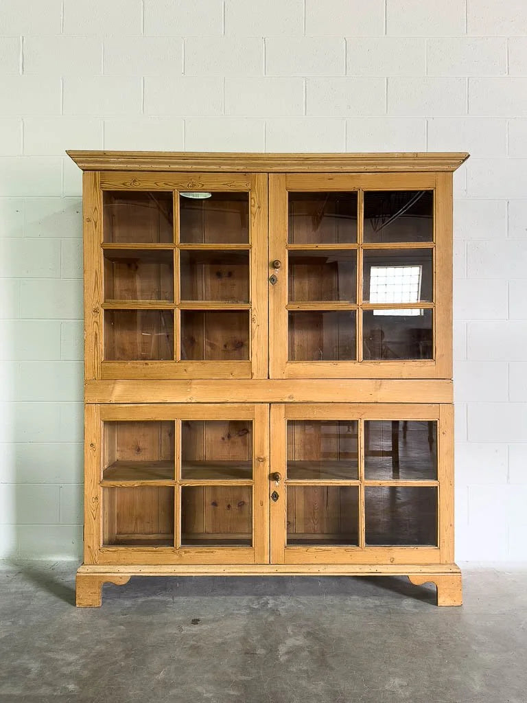 Antique glass display cupboard or bookshelf