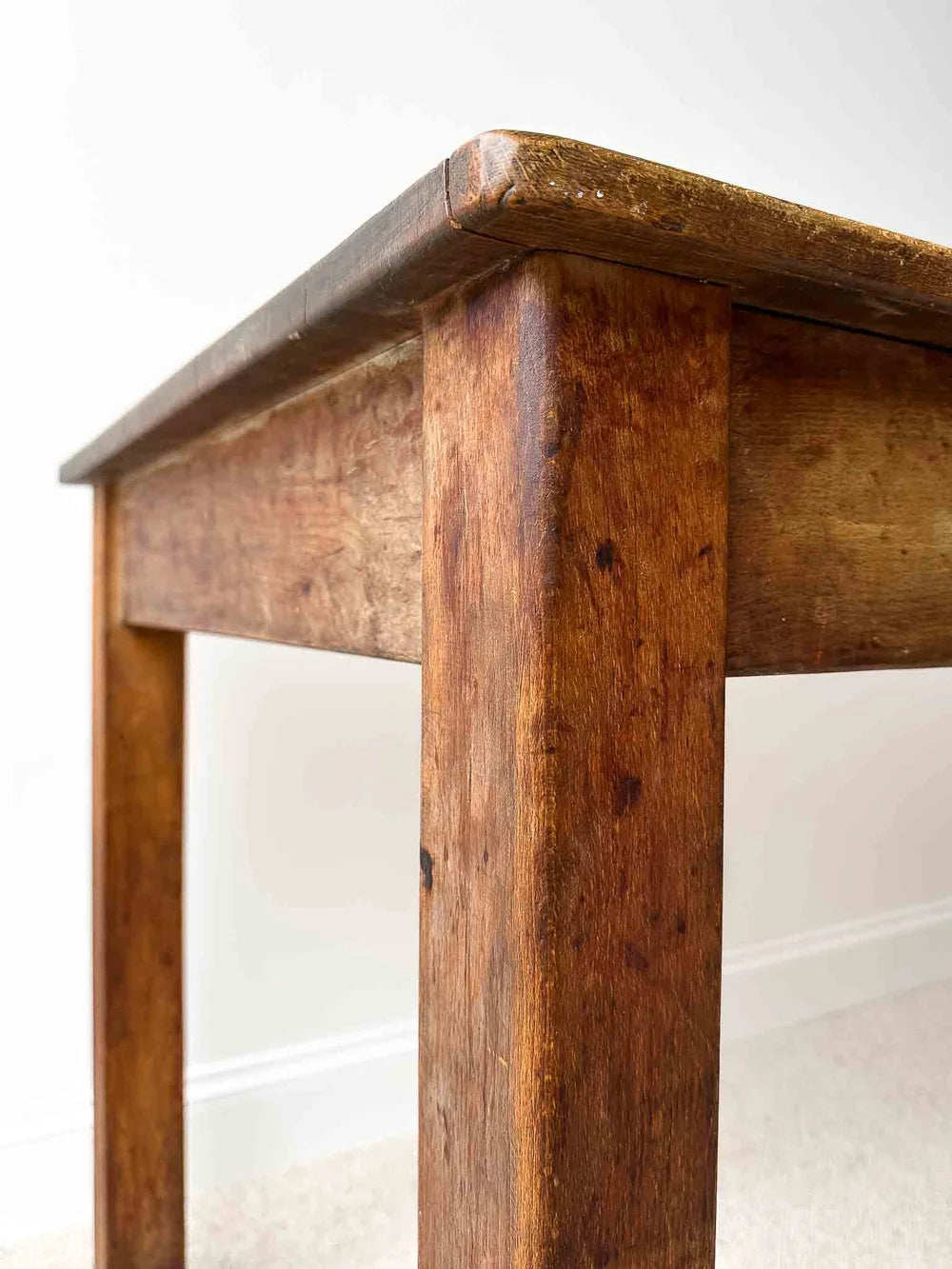 Vintage English oak school table