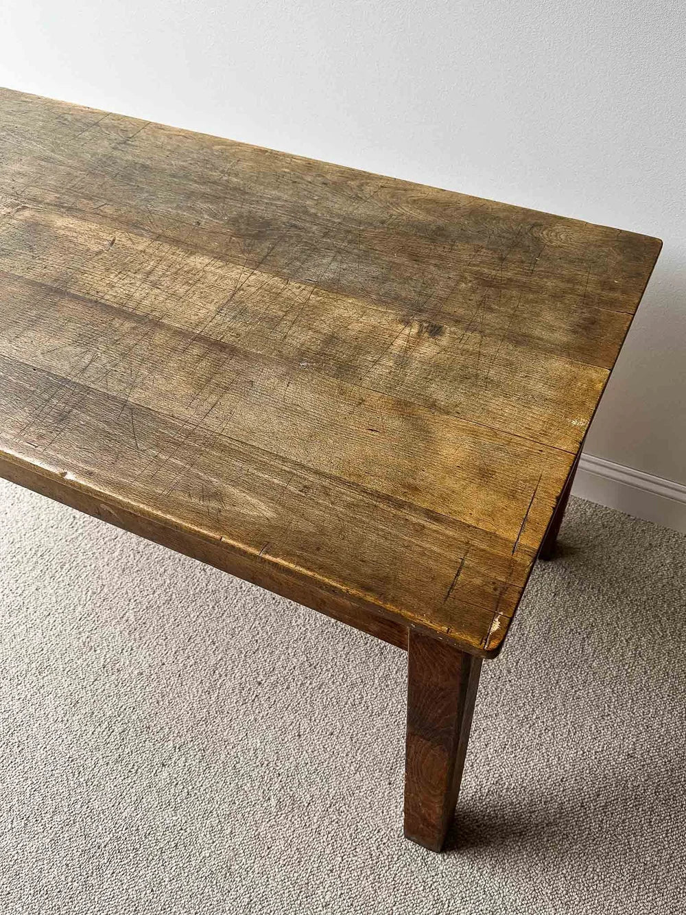 Vintage English oak school table
