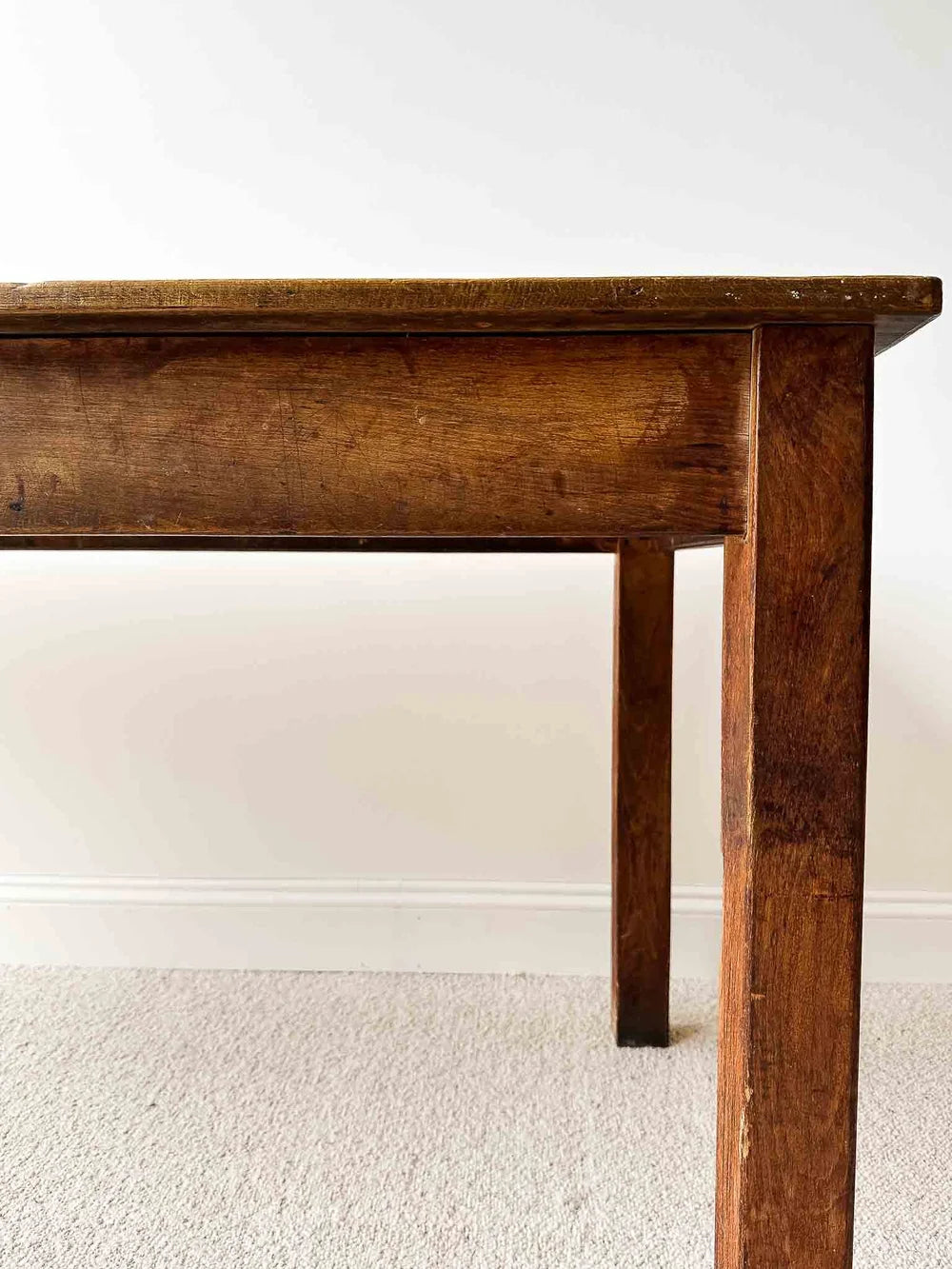 Vintage English oak school table