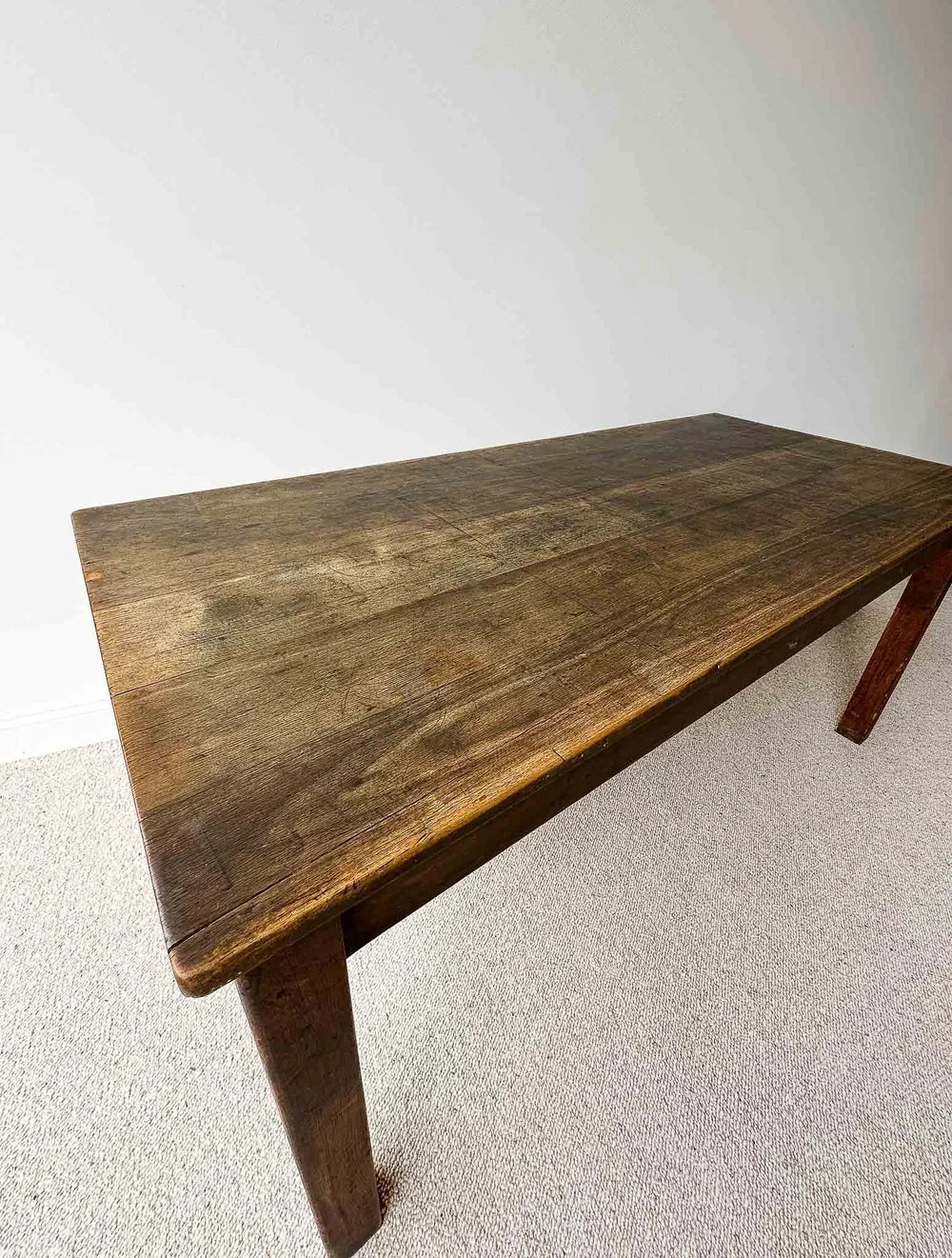 Vintage English oak school table
