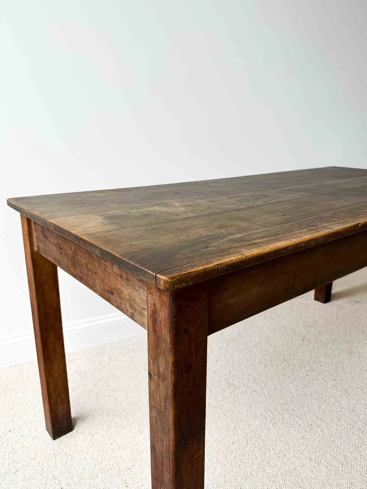 Vintage English oak school table
