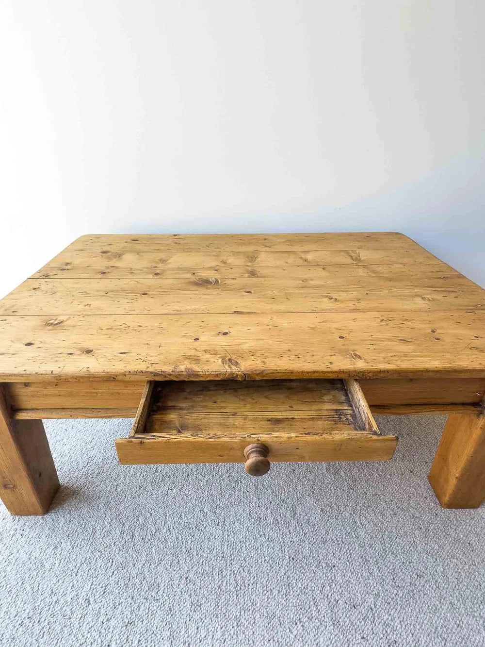 English antique pine coffee table