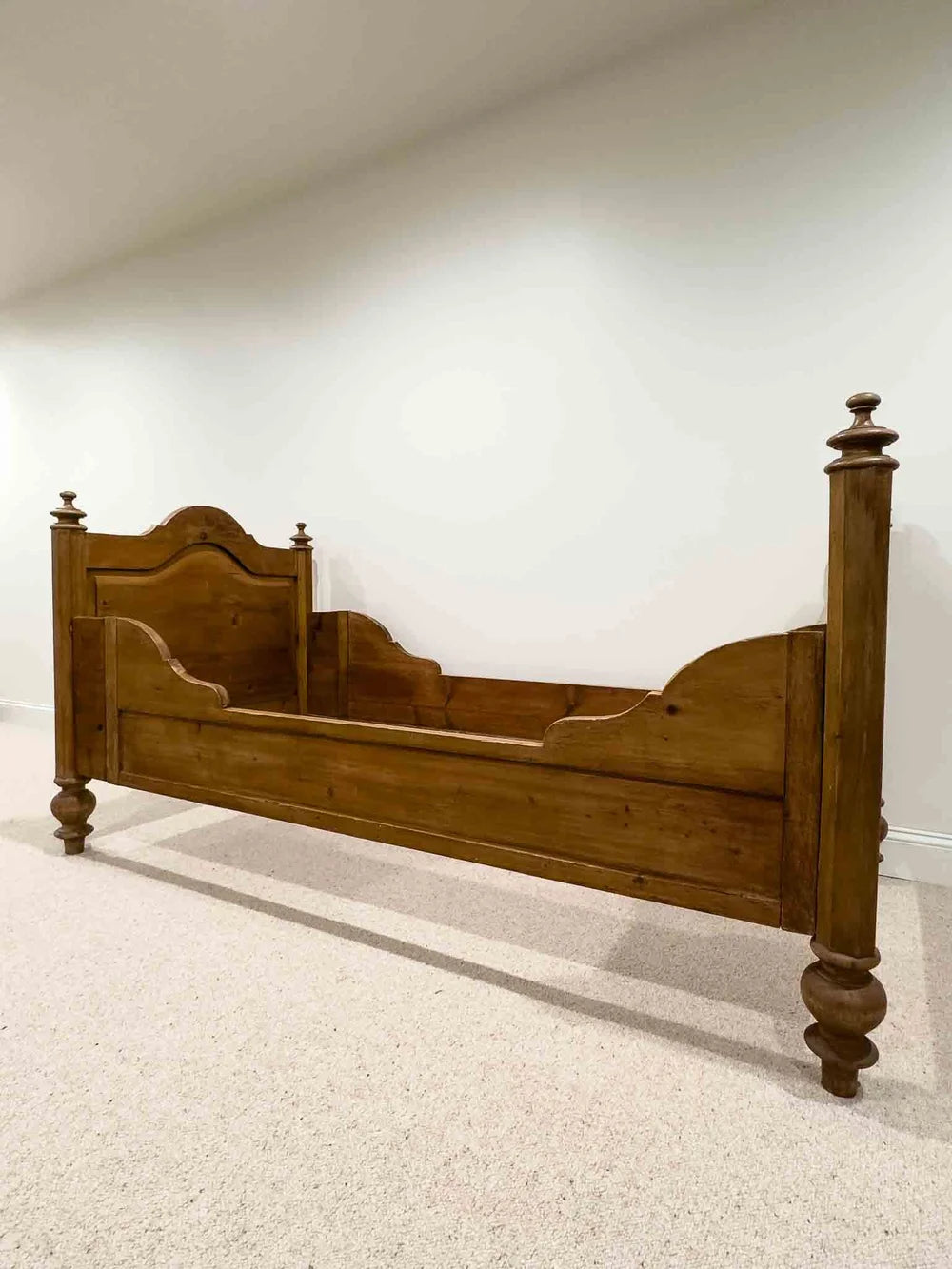 Antique pine sleigh bed